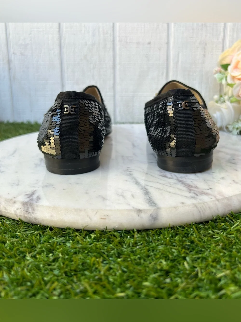 Sam Edelman Women's Loraine Loafer Color: Black Sequin size 6 new/no box
